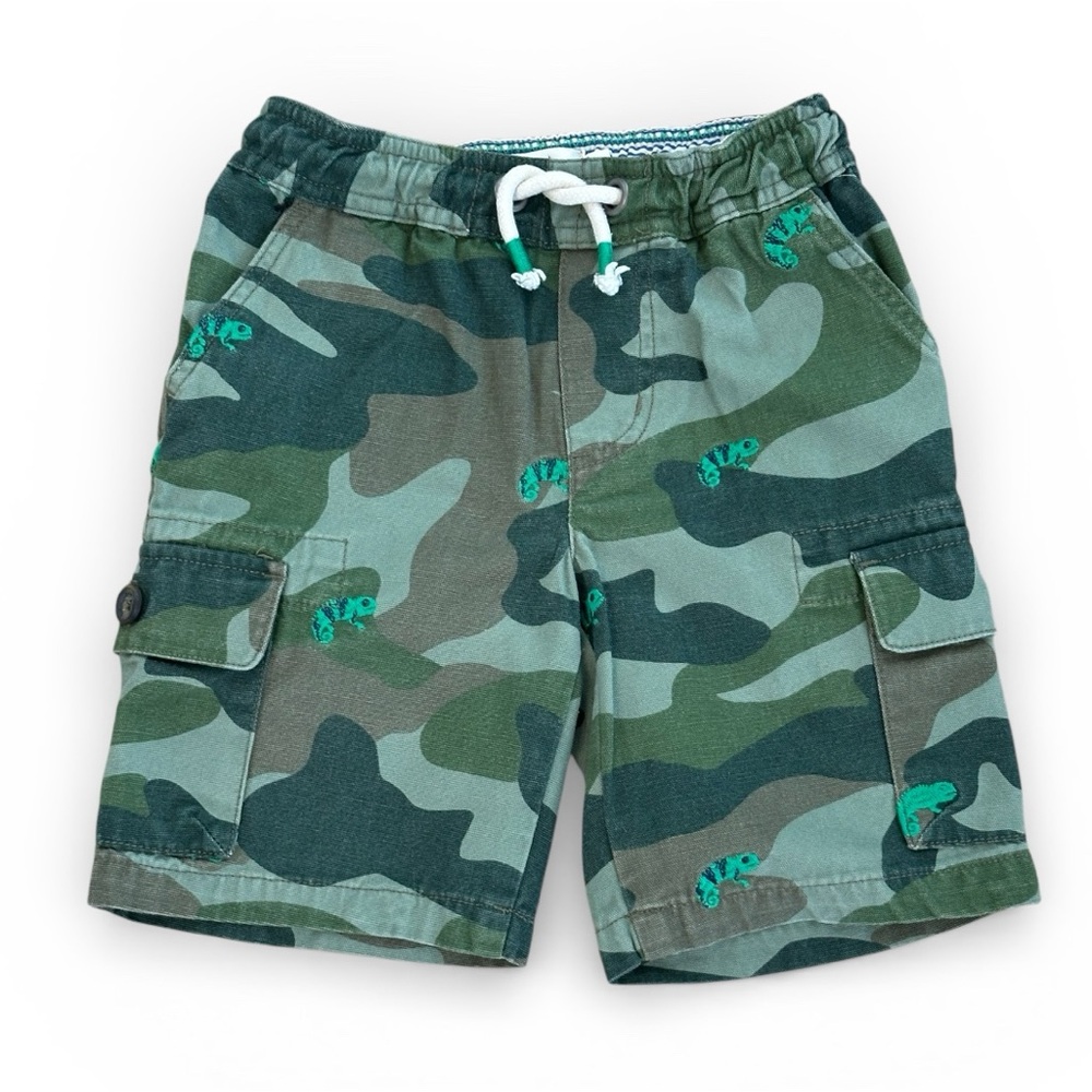 Mini Boden Green Camouflage Kids Cargo Shorts Size 3